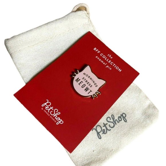 PET SHOP Mornings Stress Meowt Fringe Studio Pin - Picture 5 of 6